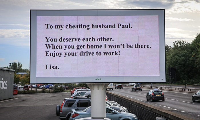 Wife Calls Out Cheating Husband On Billboard Bandt