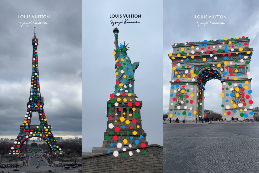 Louis Vuitton x Yayoi Kusama is taking over iconic landmarks with AR