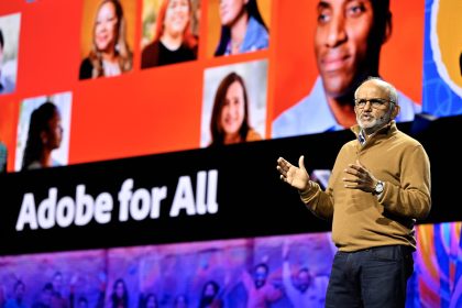 Adobe CEO Shantanu Narayen welcomes 10,000 digital marketers to Adobe Summit, where the company unveiled innovations across Adobe Experience Cloud on Tuesday, March 21, 2023, in Las Vegas. (David Becker/AP Images for Adobe)