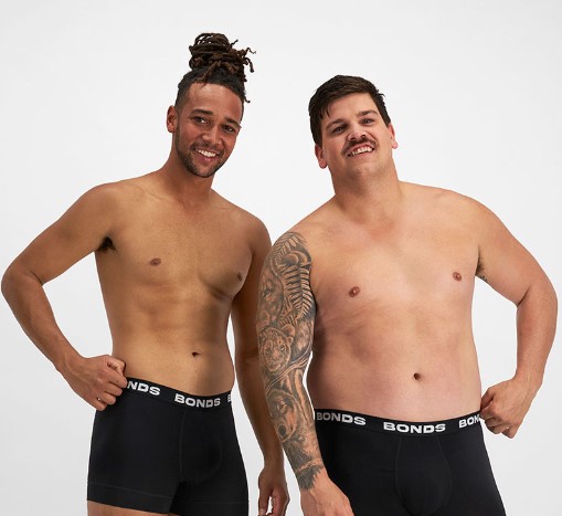Male body diversity in Bonds advertising