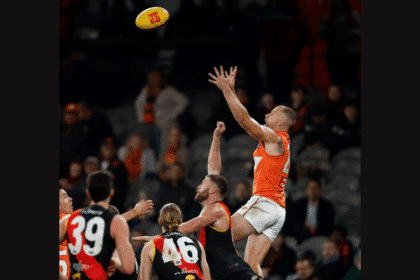 Jake Stringer flying up above his old club.